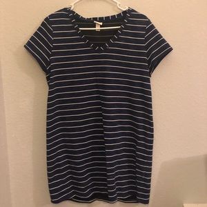 Blue/White Striped T-Shirt Dress
